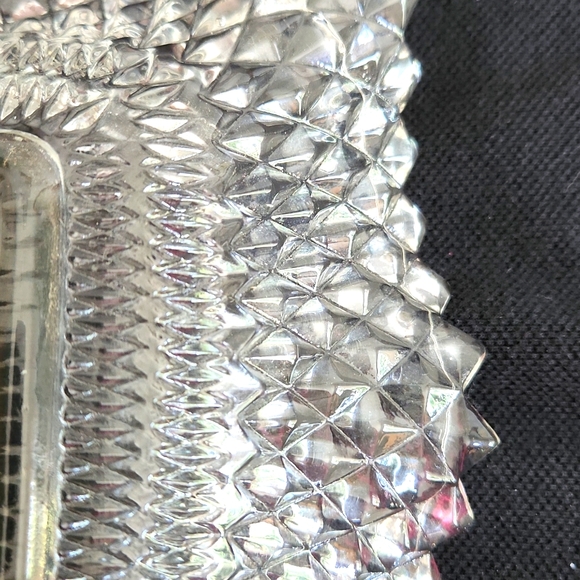 Square Ruffled Wavy Sawtooth Edge Dish by Indiana Manufactured in 1940's - Picture 3 of 10